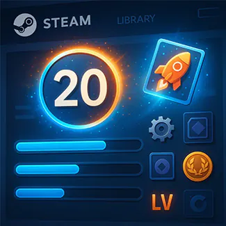 Steam profile level boost through badge crafting and XP optimization