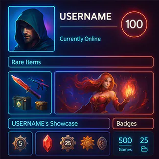 Steam profile customization and leveling service for professional or creative layouts