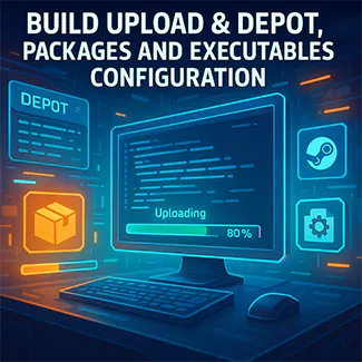 Steam build upload and depot, package, and executable configuration