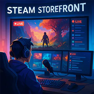 Steam Storefront broadcasting setup for continuous live gameplay streams