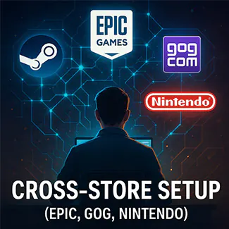 Cross-store setup for Epic Games Store, GoG, and Nintendo storefronts