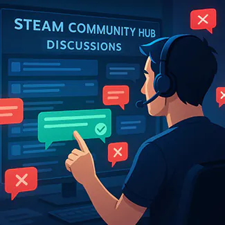 Steam review moderation and community support management